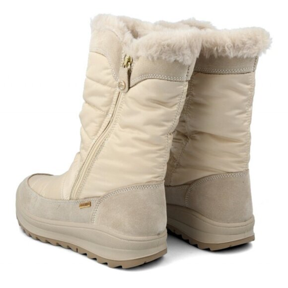 NEW IMAC Made In Italy Lateral Zip High Ankle Winter boots ivory women 1225 5m3 - Picture 4 of 10